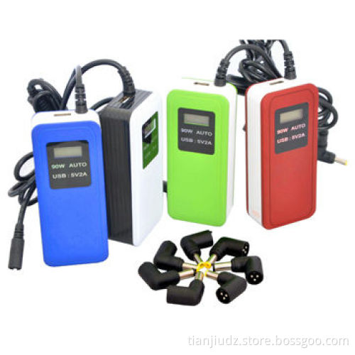 Auto Universal Charger Notebook 90W with LCD/LED Display and 5V/2A USB for iPhone, iPad